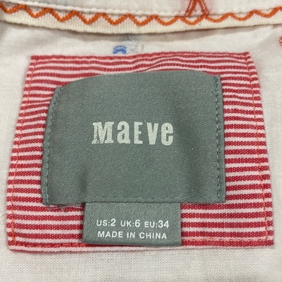 Anthropologie Maeve Miette Teepee Embroidered Button Down Shirt - Picture 3 of 10